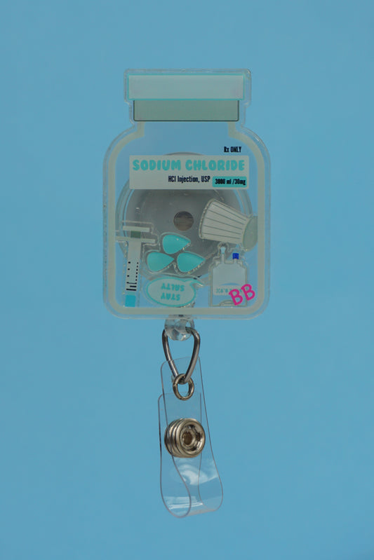 Sodium Chloride (0.9%) Shaker Badge Reel