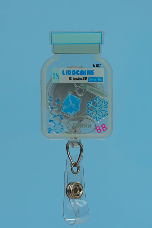 Lidocaine Shaker Badge Reel