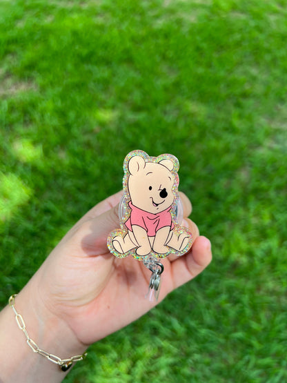 Winny Badge holder | bash holder for pediatrician | badge clip | retractable badge | winni Pooh accessories | eyore | piglet |