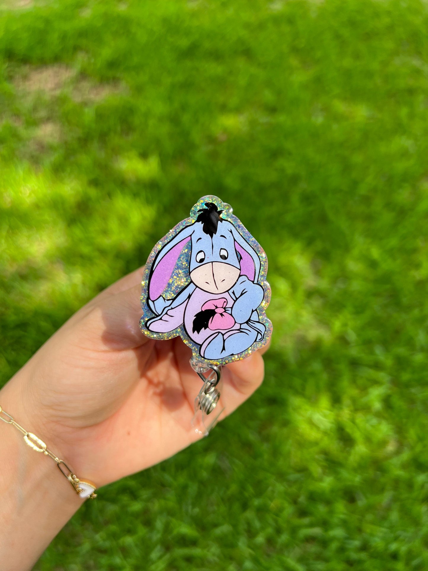 Winny Badge holder | bash holder for pediatrician | badge clip | retractable badge | winni Pooh accessories | eyore | piglet |