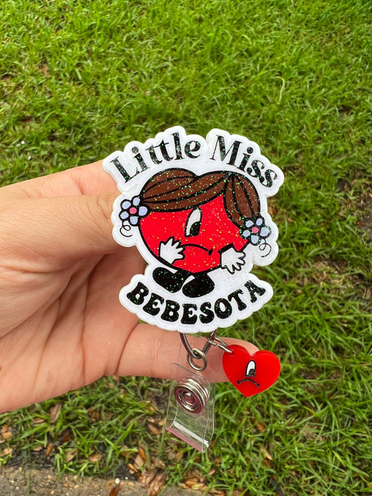 Little miss bebesota badge reel | Bad bunny merch | Un verano sin ti Badge clip | Retractable badge