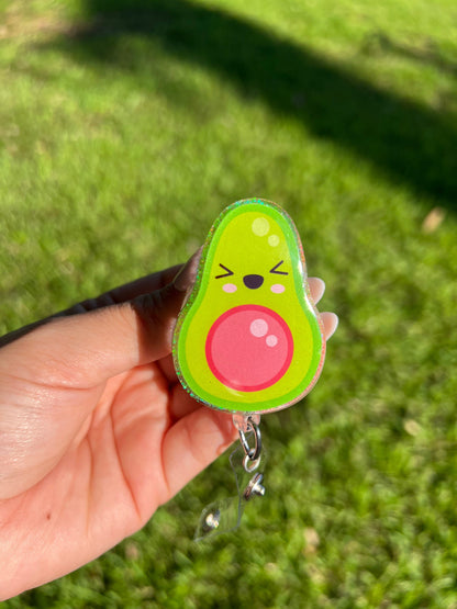 Cute avocado Badge Holder | avocado accessories | Retractable badge clip | gift for teachers | nurse student