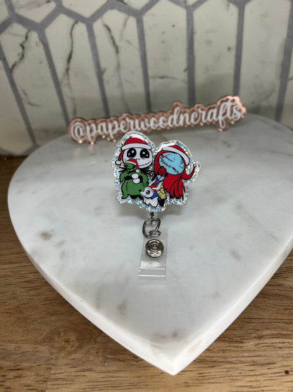 Jack and sally badge holder