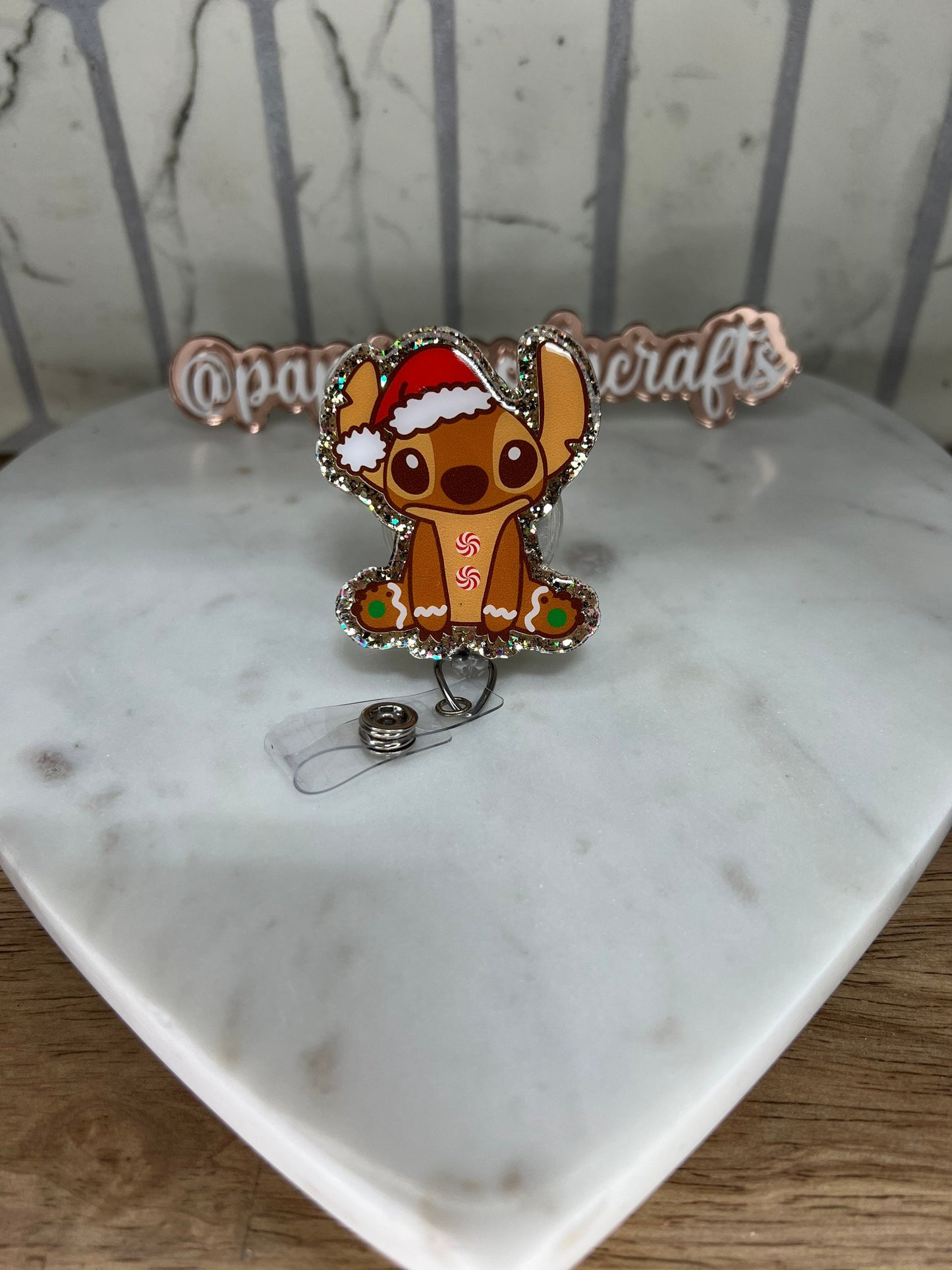 Stitch gingerbread | Christmas badge holder | Xmas badge reel | Xmas accessories | work badge