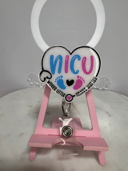 Nicu nurse badge reel, nicu baby badge clip, badge holder, retractable reel, nicu nurse gift