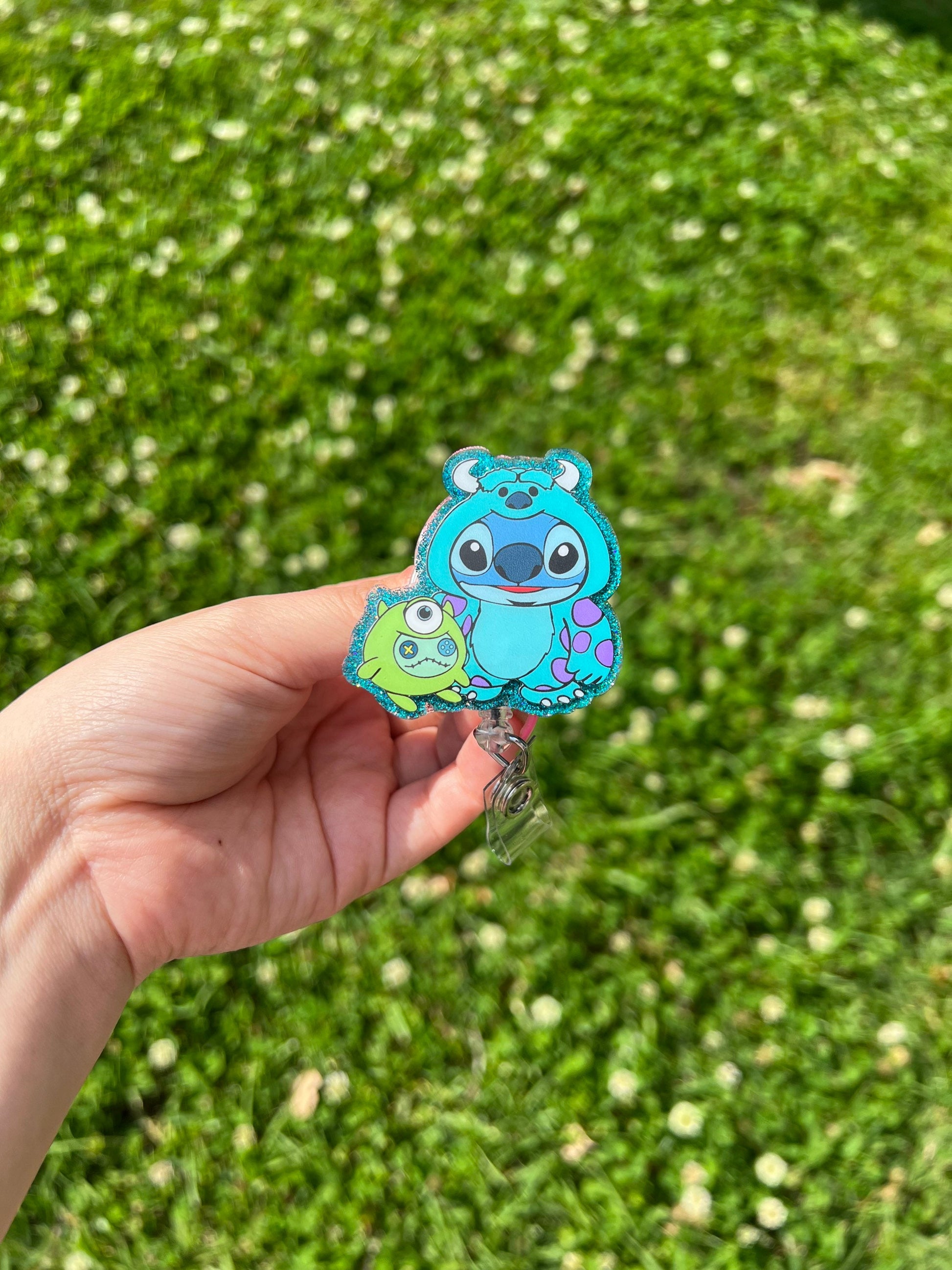 Stitch badge reel ,Sulley badge holder, retractable ID holder