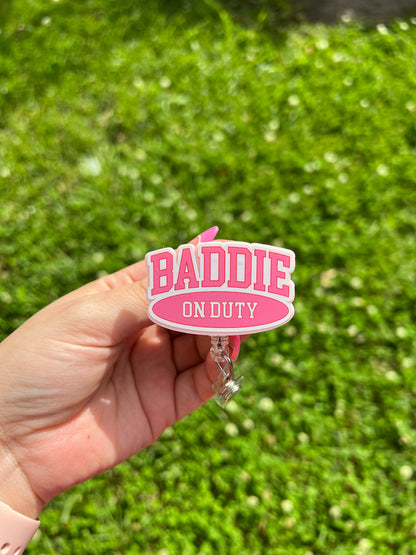 Baddie on Duty badge reel ,Mental health badge reel, mental health matters, nurse badge holder, retractable ID holder