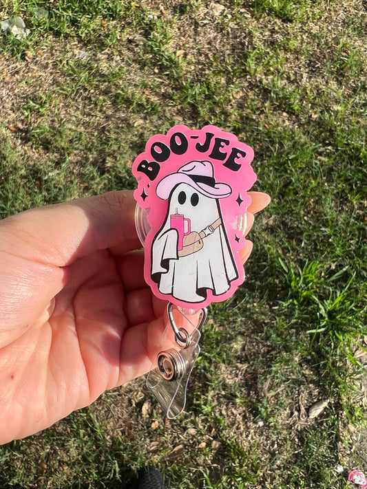 Boojee Halloween badge reelGlow in the dark|| spooky badge holder | retractable badge clip | scream| ghost|