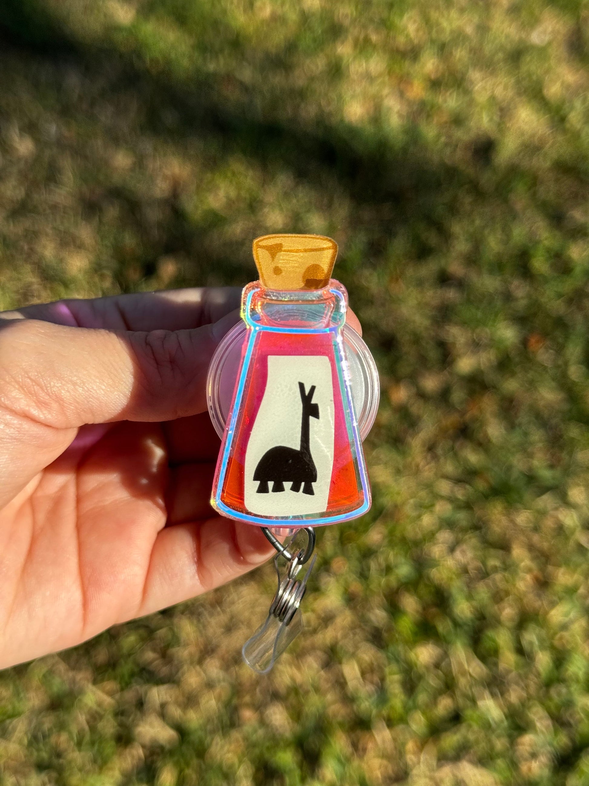 Llama potion Badge reel,llama extract badge ID,Nurse Student Accessorie,poison Badge,Llama extract magic potion