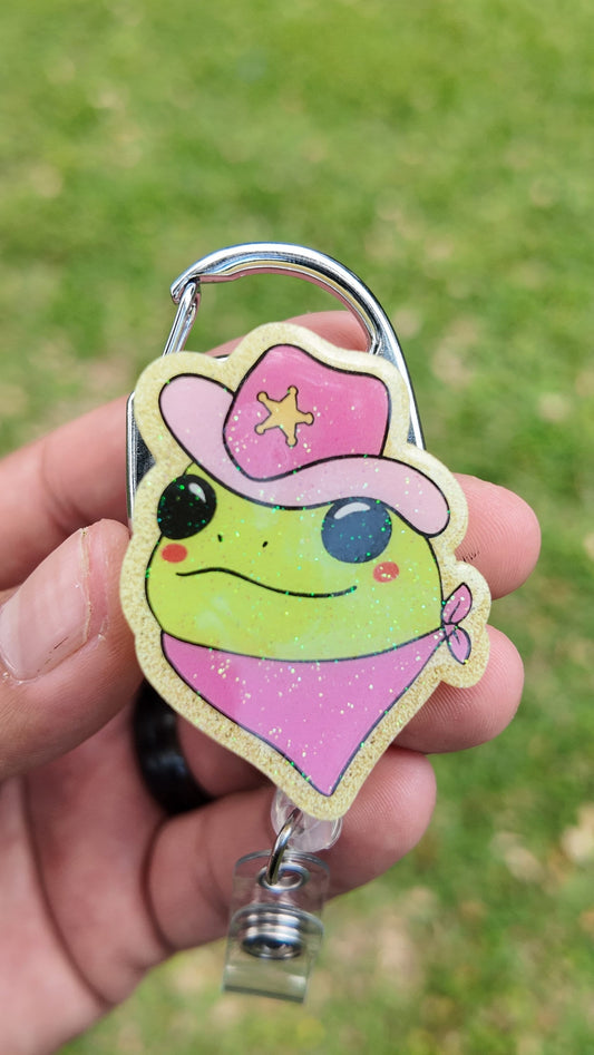 Cowgirl frog 2.0 Retractable Badge Reel | Funny Badge Reel | Nurse Badge Reel,Mental health badge reel, mental health matters,