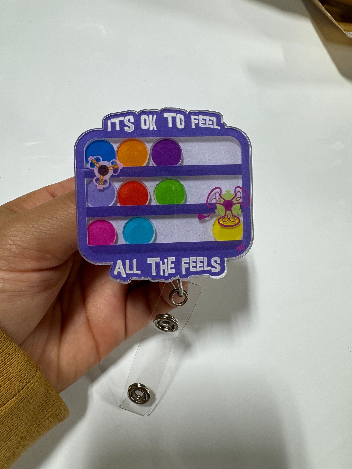 It’s ok to feel all the feels, emotion badge reel, mental health id clip, mental awareness