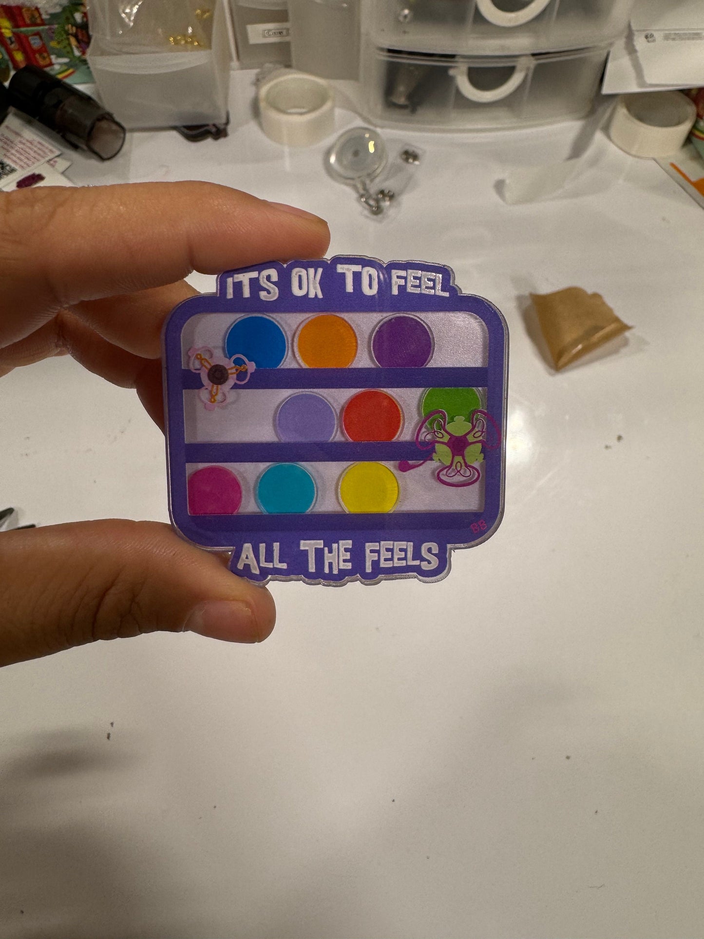 It’s ok to feel all the feels, emotion badge reel, mental health id clip, mental awareness