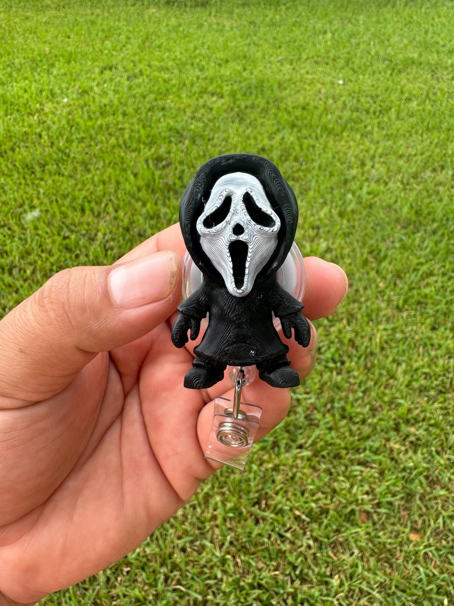 Halloween 3D badge reel|| spooky badge holder | retractable badge clip | scream| ghost| x-ray| ghost| rad tech