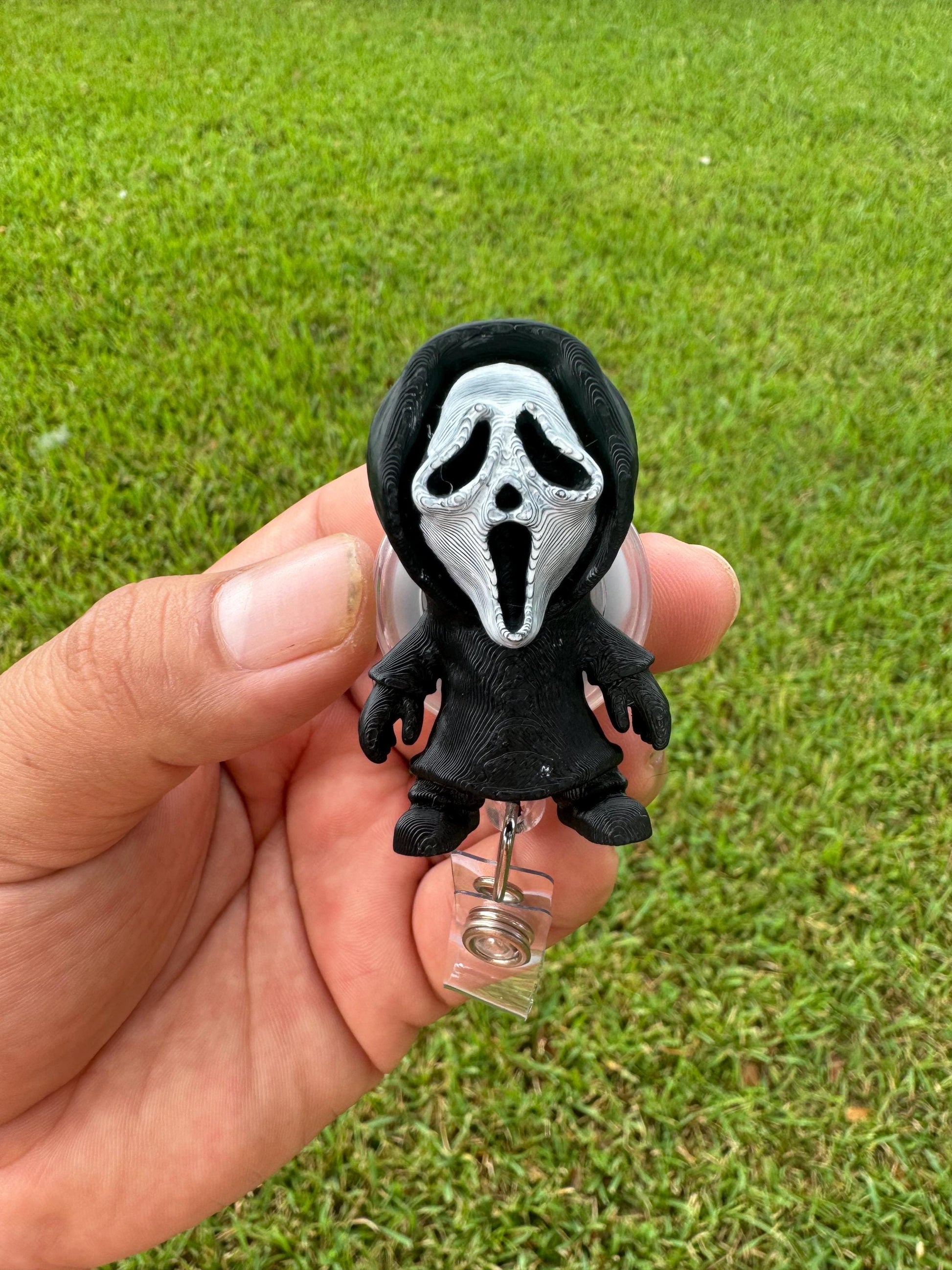 Halloween 3D badge reel|| spooky badge holder | retractable badge clip | scream| ghost| x-ray| ghost| rad tech