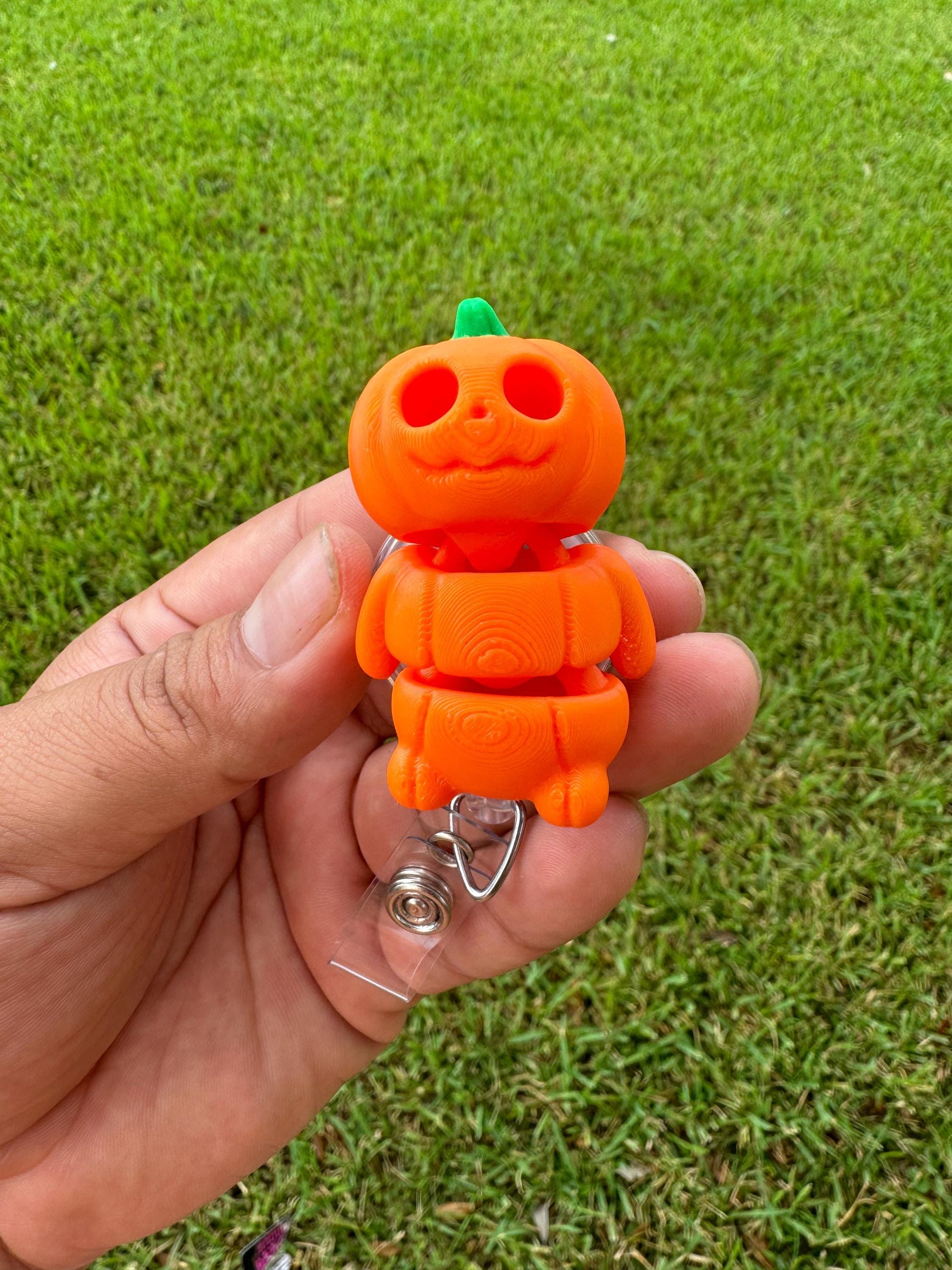 Pumpkins Halloween 3D badge reel|| spooky badge holder | retractable badge clip| x-ray| ghost| rad tech