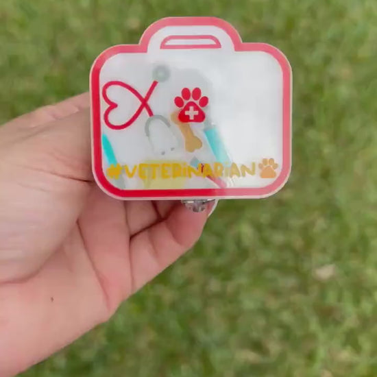 Vet technician Duty bag Badge Reel, veterinary Badge Reel, paramedic badge clip , gift for nurse graduate, nursing student