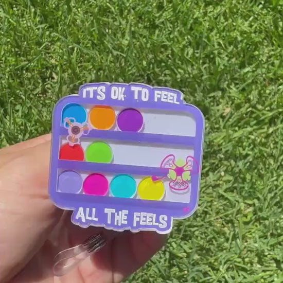 It’s ok to feel all the feels, emotion badge reel, mental health id clip, mental awareness